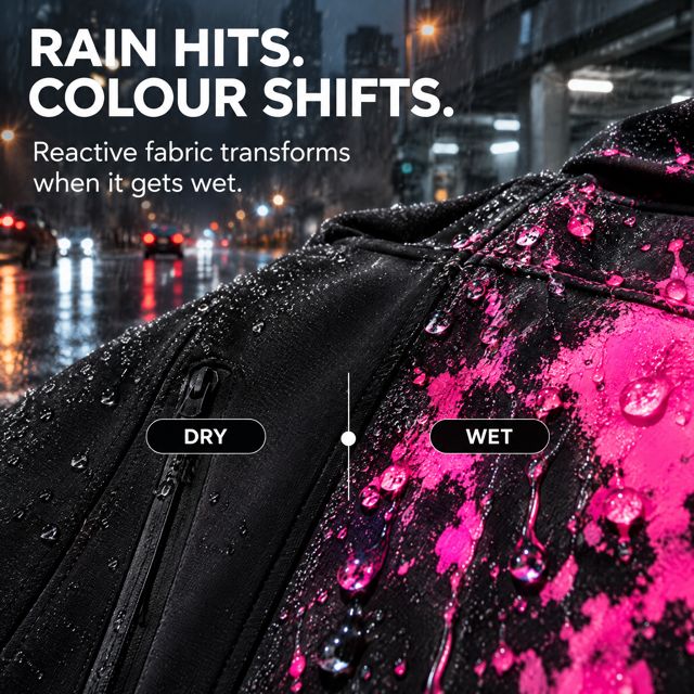 Dry vs wet: black turns bright in the rain